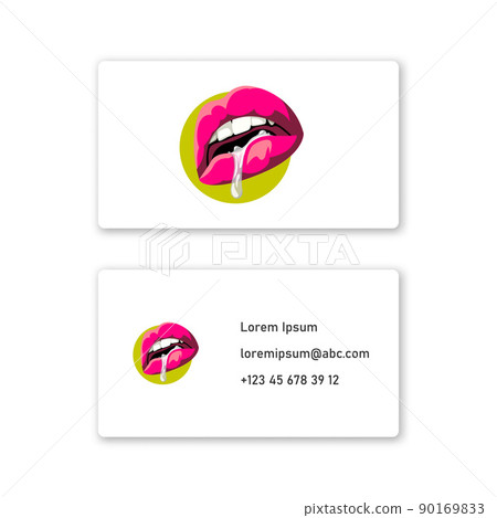 Vector lips in graphic style . Editable illustration 90169833