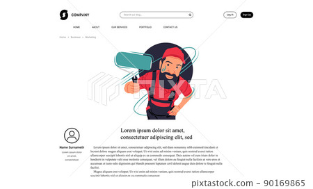 Vector painter in shadow of sharp lines style . Editable illustration Vector painter in shadow of sharp lines style . Editable illustration 90169865