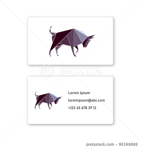 Vector bull in low poly style . Editable illustration 90169888