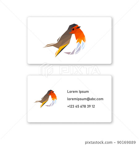 Vector bird in low poly style . Editable illustration 90169889
