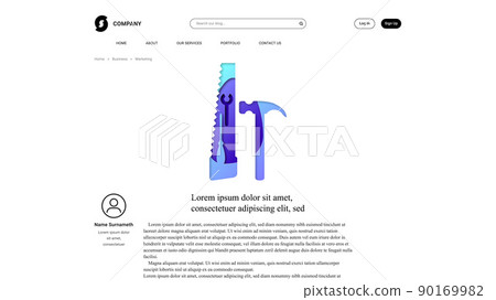 Vector repair in paper art style . Editable illustration 90169982