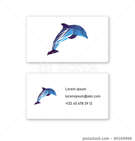 Vector dolphin in low poly style . Editable illustration Vector dolphin in low poly style . Editable illustration 90169998