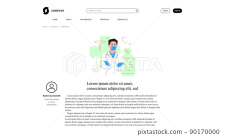 Vector doctor in shadow of sharp lines style . Editable illustration 90170000