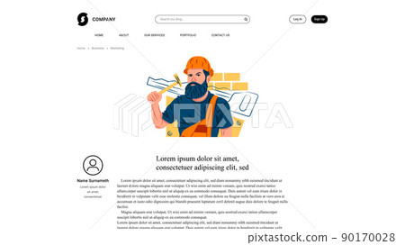Vector builder in shadow of sharp lines style . Editable illustration 90170028