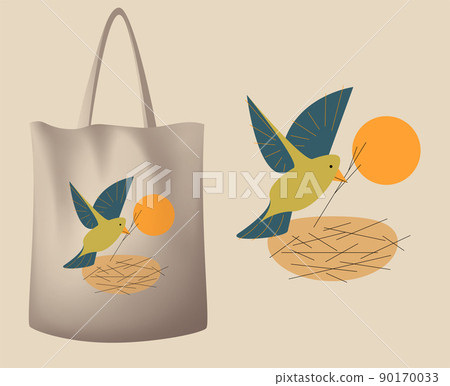 Vector bird in flat style . Editable illustration Vector bird in flat style . Editable illustration 90170033