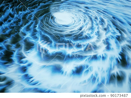 Illustration of waves swirling on the surface of the water Illustration of waves swirling on the surface of the water 90173487