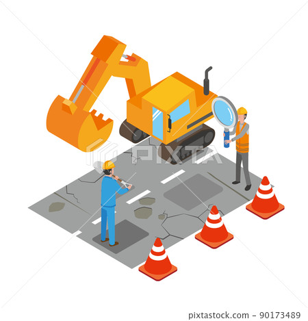 道路鋪設工作的形象 道路鋪設工作的形象 90173489