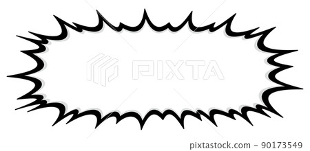 Simple thick horizontal jagged balloon 90173549