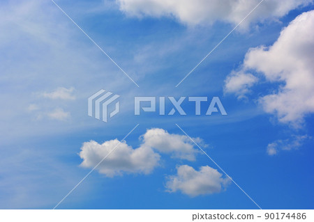 藍藍的天空和雲彩背景 藍藍的天空和雲彩背景 90174486