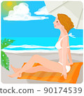享受夏日海灘的女人 享受夏日海灘的女人 90174539