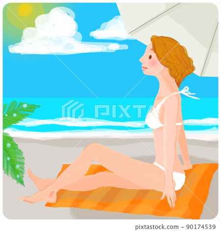 享受夏日海灘的女人 享受夏日海灘的女人 90174539