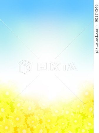 向日葵田和藍天背景設計素材 向日葵田和藍天背景設計素材 90174546