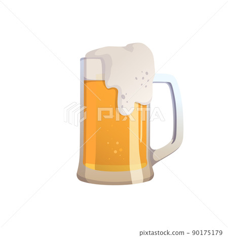 Mug of fresh beer isolated on white background... - Stock Illustration ...