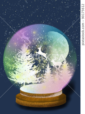 雪球，雪月，鹿，樹，配飾 90175612