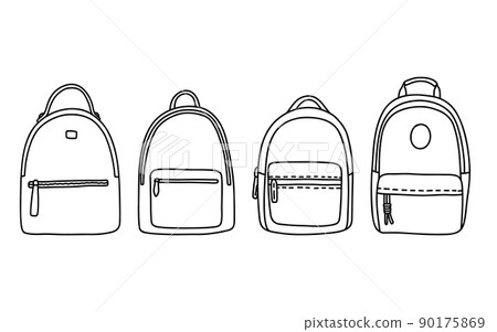 Backpack set doodle and simple vector illustration Backpack set doodle and simple vector illustration 90175869