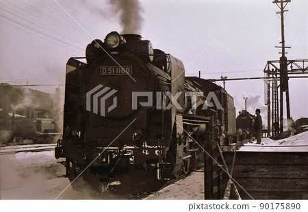 1971 Steam locomotive D511160 Oshamambe locomotive Hakodate main line Hokkaido 90175890