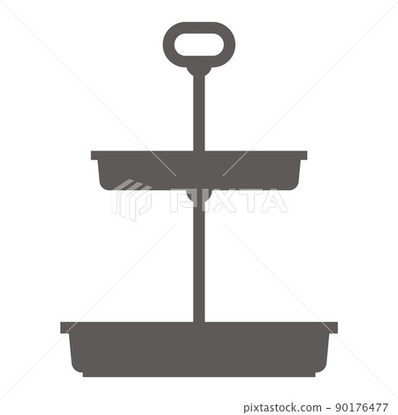 Cake stand in flat icon style. Empty tray for fruit and desserts. Vector silhouette Cake stand in flat icon style. Empty tray for fruit and desserts. Vector silhouette 90176477