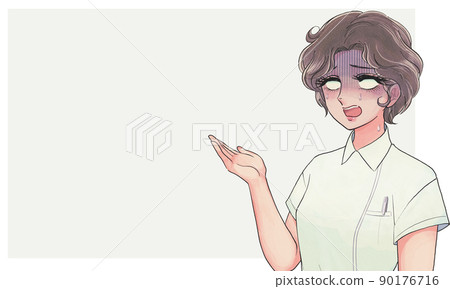 80 年代少女漫畫插圖，白眼變成蒼白的護士 90176716