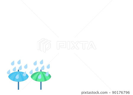 藍色和綠色的雨天明信片 藍色和綠色的雨天明信片 90176796