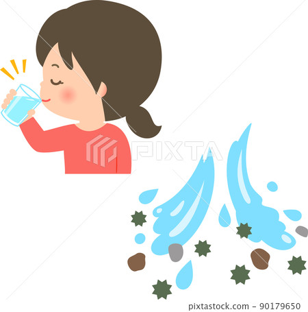 Image of a woman drinking water and detox 90179650