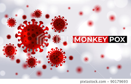 Monkeypox virus cells outbreak medical banner. Monkeypox virus cells outbreak medical banner. 90179693