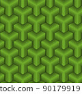 Thin Lines Isometric Cubes Seamless Pattern 90179919