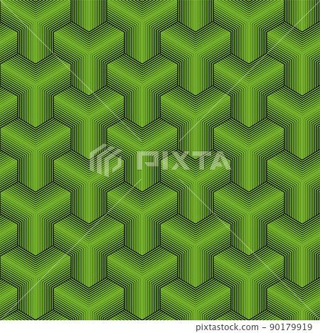 Thin Lines Isometric Cubes Seamless Pattern Thin Lines Isometric Cubes Seamless Pattern 90179919
