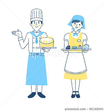 Pastry chef and waitress 90180045
