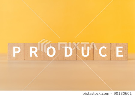 生產/生產圖像 | 上面寫有“PRODUCE”的積木 生產/生產圖像 | 上面寫有“PRODUCE”的積木 90180601