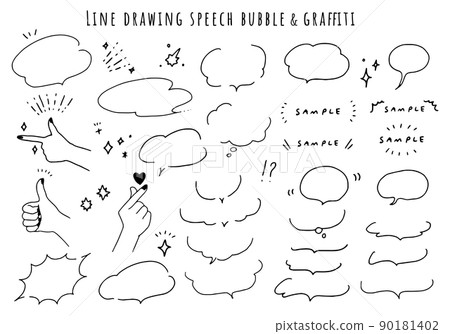 用於設計裝飾的線條畫氣球和塗鴉的矢量圖解 90181402