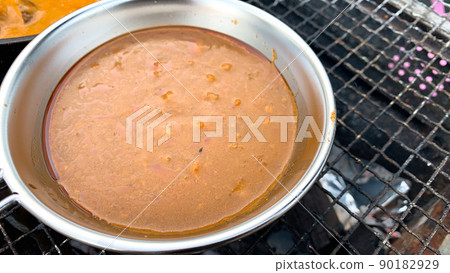 Curry rice made at the camp 90182929