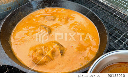 Curry rice made at the camp 90182930