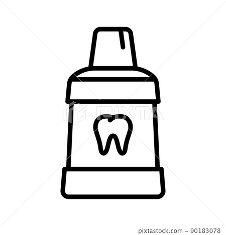 Mouthwash water icon. Liquid for rinsing mouth. Oral care equipment. Mouthwash water icon. Liquid for rinsing mouth. Oral care equipment. 90183078