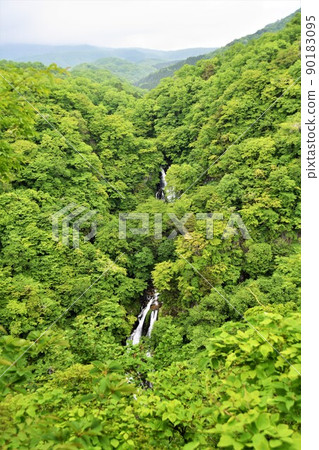 栃木縣日光市 翠綠的霧降瀑布 栃木縣日光市 翠綠的霧降瀑布 90183095