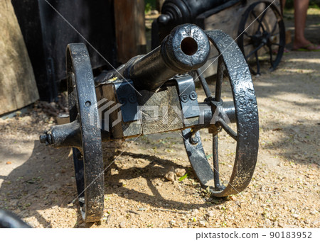 ancient cannon. ancient weapons in the castle 90183952