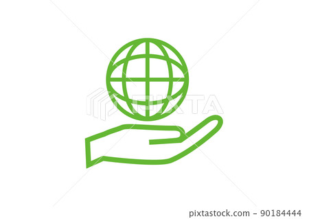 Eco-illustration of the earth in the palm of your hand 90184444