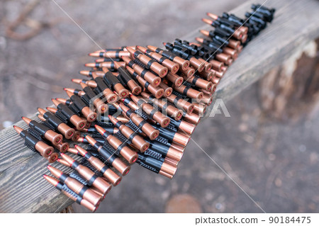 Ammunition of bullets in iron shell during Ukraine war 90184475