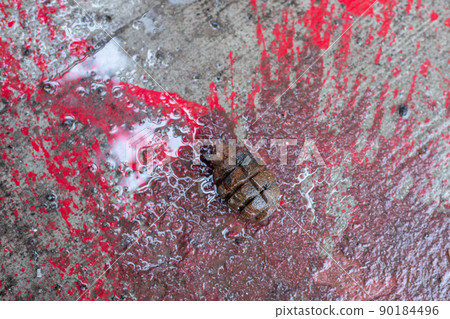 Fragment metal military rocket bomb during Ukraine war Fragment metal military rocket bomb during Ukraine war 90184496