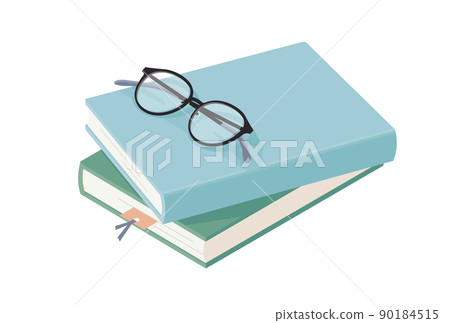 書籍和眼鏡的矢量圖解 書籍和眼鏡的矢量圖解 90184515