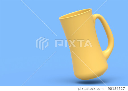 Frosty glass of fresh draft beer isolated on a blue monochrome background. 90184527