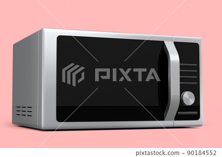 Microwave for heating food on kitchen isolated on pink background. Microwave for heating food on kitchen isolated on pink background. 90184552