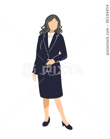 Woman in a suit facing right Woman in a suit facing right 90184854