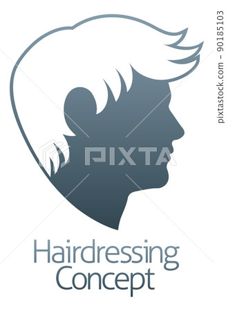 Man Head Hairdresser Barbershop Hair Salon Icon 90185103