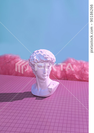 Michelangelo's David in the virtual cyberpunk metaverse. Michelangelo's David in the virtual cyberpunk metaverse. 90186266