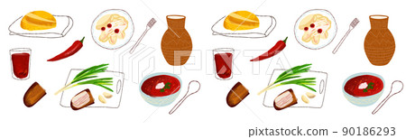 Seamless pattern with illustration of ukrainian Seamless pattern with illustration of ukrainian 90186293