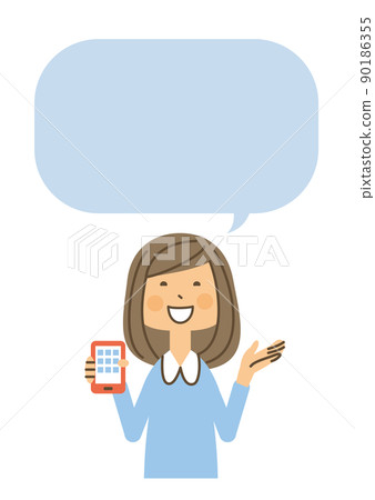 Female smartphone balloon explanation Female smartphone balloon explanation 90186355