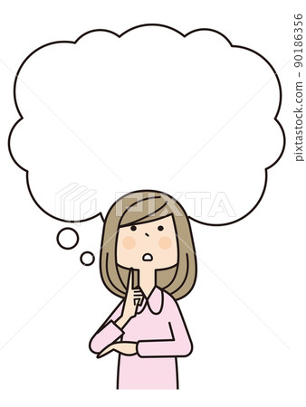 Female speech bubble outline Female speech bubble outline 90186356