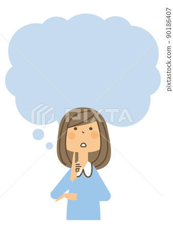 Female speech bubble think 90186407