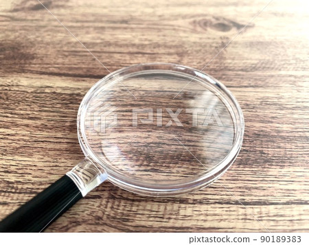 Mushimegane placed on a wooden desk 90189383