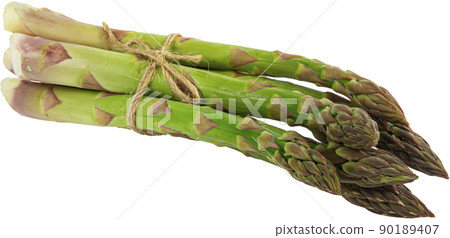 Vegetarian fresh green asparagus. vegetable cut out 90189407